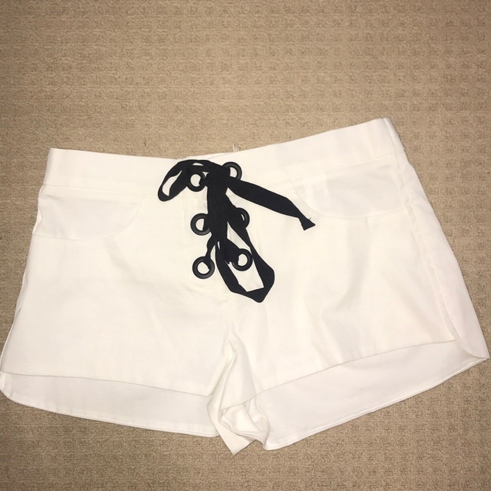 Brand new white tie shorts